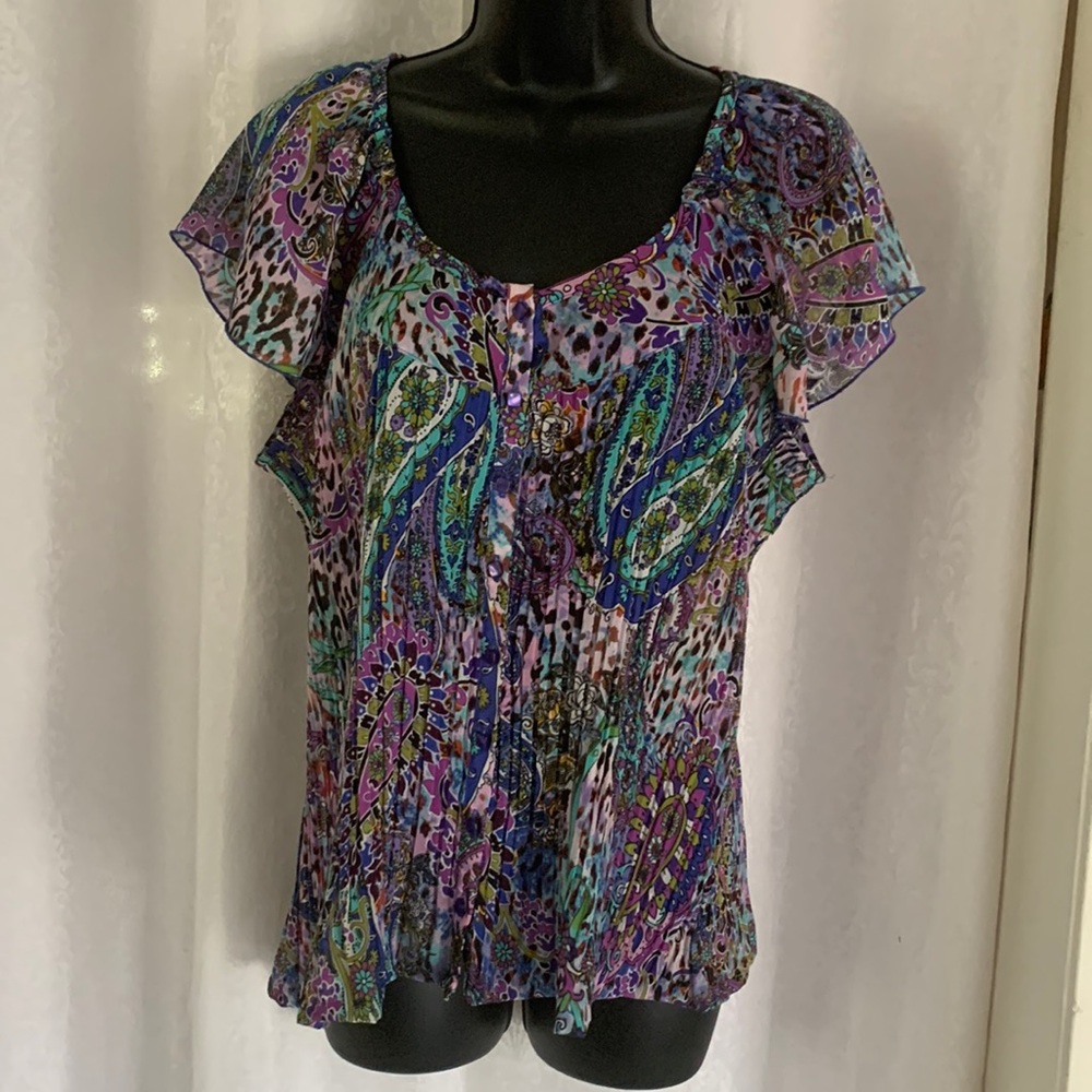 DRESS BARN Peasant Top Sz: L.